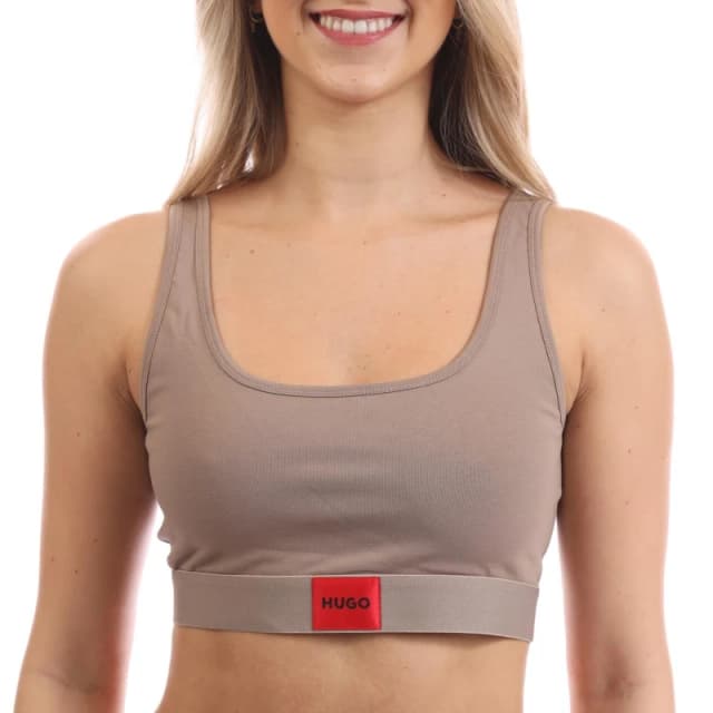 Hugo Red Logo Label Bralette Brown female S