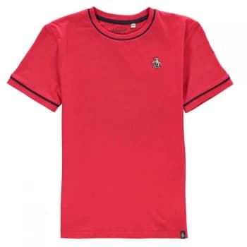 Original Penguin Tipped Logo T-Shirt - Lipstick Red