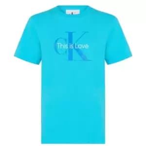 CALVIN KLEIN JEANS Unisex Juniors Pride Monogram T-Shirt - Blue