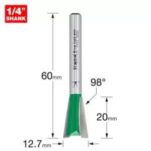 Trend CRAFTPRO Large Dovetail Router Cutter 12.7mm 20mm 1/4"