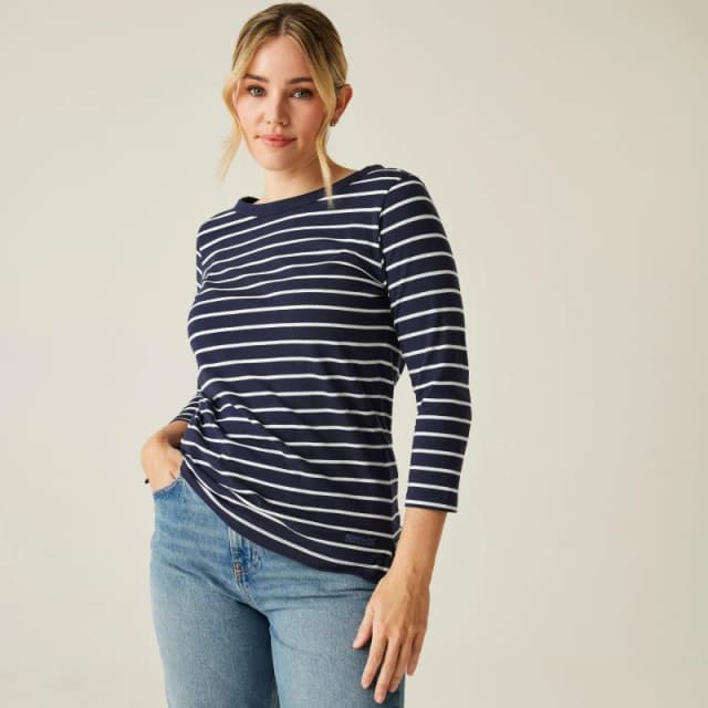Regatta Bayletta II Tee Navy/White Stri female 22