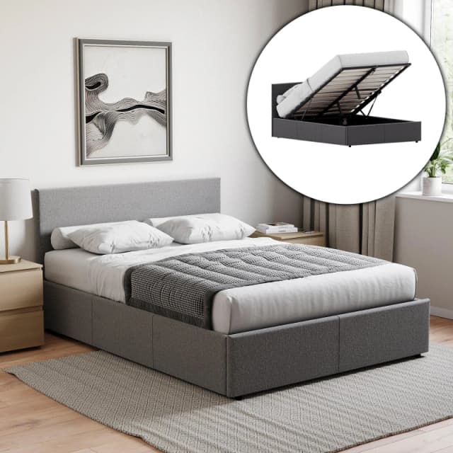 Lassic Vida Designs Veronica Double Ottoman Bed UKFR Dark Grey Linen unisex Double