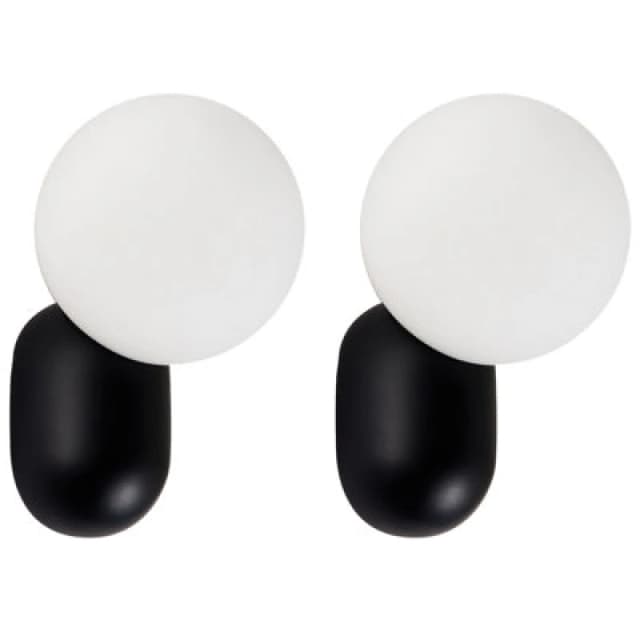 Beliani Set Of 2 Wall Lamps Helme Black