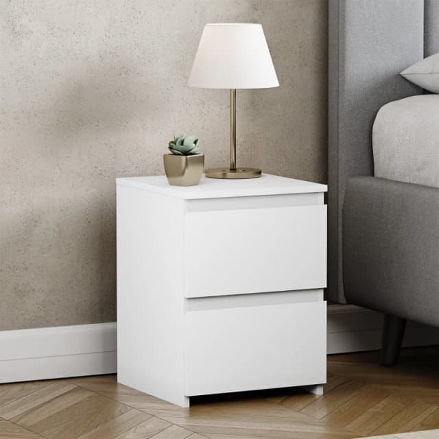 Lassic Vida Designs Denver 2 Drawer Bedside Chest White unisex 2 Drawer