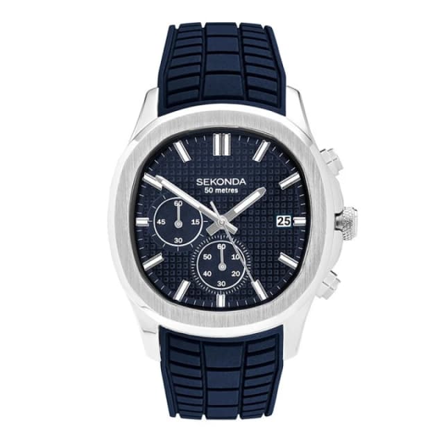 Sekonda 30276 Octaire Chronograph Blue Silicone Strap Watch - W31432