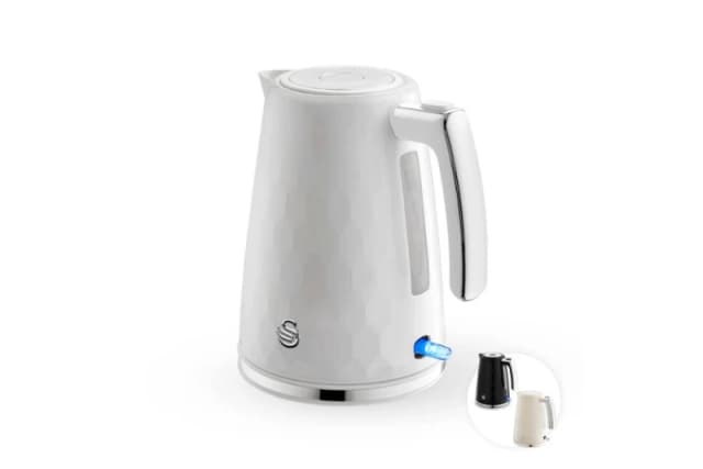 Swan Hexton 1.7L 3KW Kettle White with Chrome Accents White Unisex