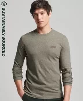 Superdry Mens Organic Cotton Vintage Logo Embroidered Top Blue / Cinder Jaspe - Size: L