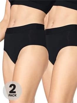 Sloggi Go Allround Maxi Brief 2 Pack - Black, Women