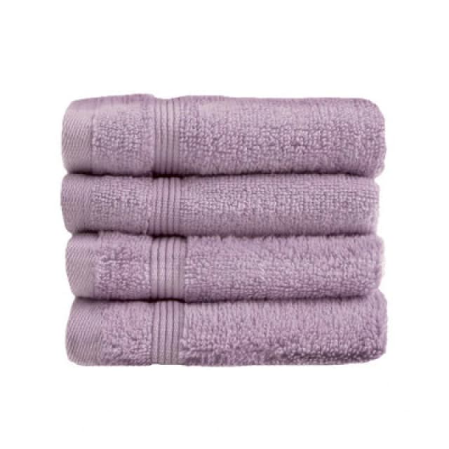 Allure Bath Fashions Luxury Zero Twist Egyptian Cotton Face Cloths - Pack of 4 Lilac