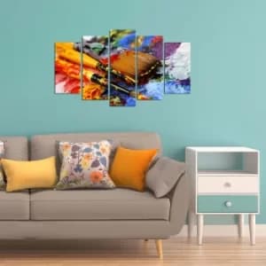 5YBMDF-01 Multicolor Decorative MDF Painting (5 Pieces)
