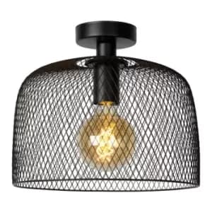 Lucide MESH - Flush Ceiling Light - Ø29.5cm- 1xE27 - Black