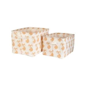 Sass & Belle Woodland Fox (Set of 2) Canvas Storage Baskets