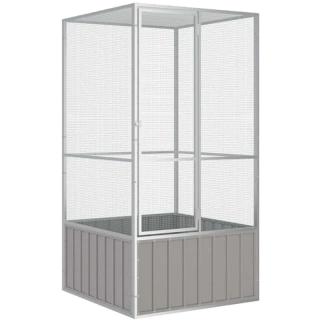 vidaXL Bird Cage Grey 111x107x211.5cm Galvanised Steel, Grey 171551