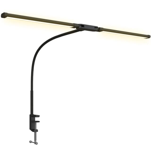 HOMCOM HOMCOM Double Head Table Lamp with 3 Colour Modes & 10 Dimmable, Black One Size Unisex 5063603590045