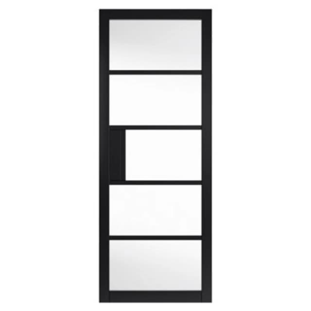 JB Kind Doors Urban Industrial Metro Black Clear Glass Internal Door