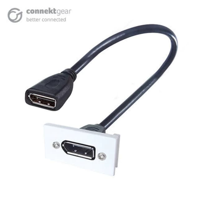 CONNEkT Gear connektgear 0.2m AV Snap-In DisplayPort Module 25 x 50mm - Socket to Socket - White 20-0014