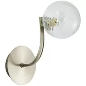 Spring Lighting - Spring Contemporary Wall Lamp Satin Nickle, Glass
