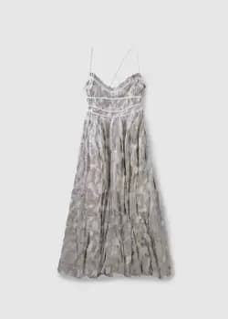 Free People Womens Charlie Bustier Metallic Maxi Dress In Ivory Combo