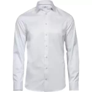 Tee Jays Mens Luxury Slim Fit Long Sleeve Oxford Shirt (XXL) (White)