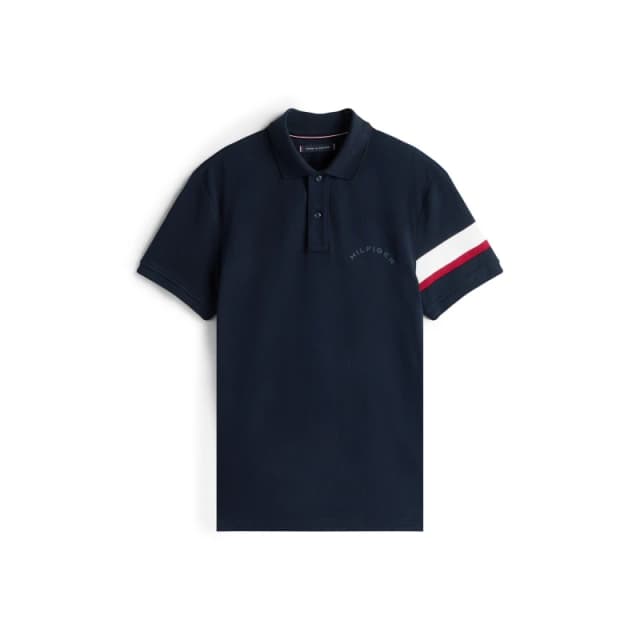 Tommy Hilfiger Mens Tape Detail Short Sleeve Polo Shirt Desert Sky DW5 male S