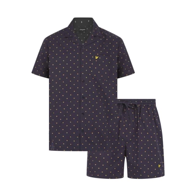 Lyle and Scott Mens Polka Dot Pyjama Short-Sleeve Top Peacoat male S