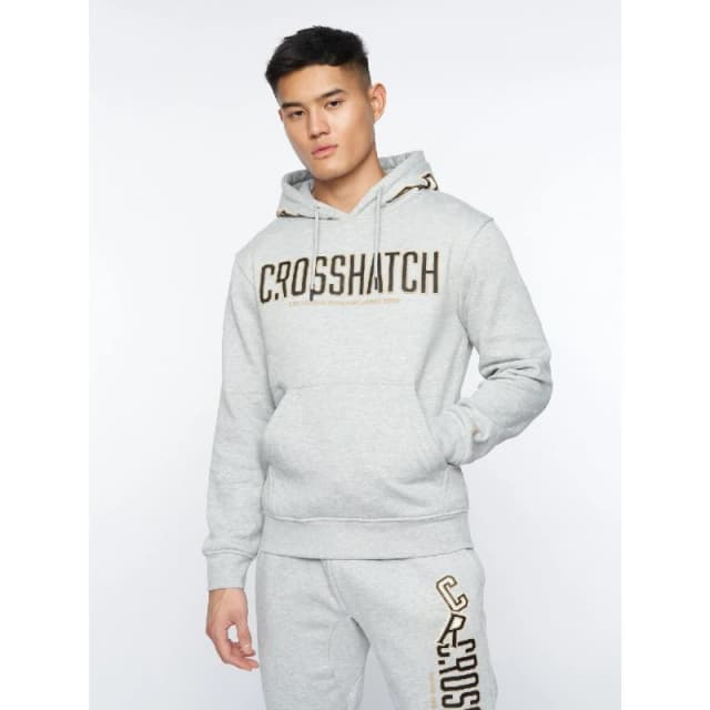 Crosshatch Crosshatch Men Doddington Hoodie in Grey Size: large Grey L Male 5059294564991
