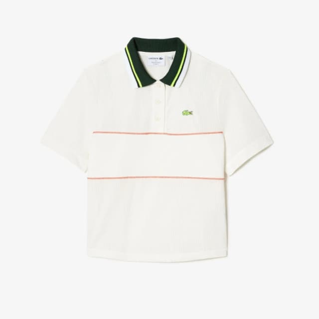 Lacoste Womens Short Sleeved Ribbed Collar Polo Shirt Flour female 6 (34)