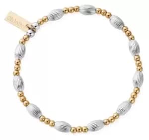 ChloBo GMBCOVAL Gold and Silver Mixed Metal Corrugated Oval Jewellery