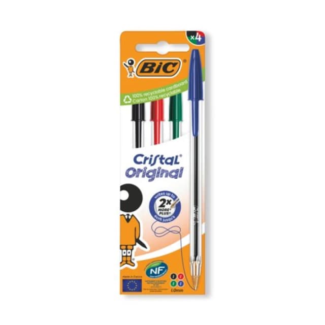Bic Bic Cristal Ballpoint Pen Medium Assorted (Pack of 4) 516834 516834