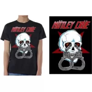 Motley Crue - Skull Cuffs 2 Unisex XX-Large T-Shirt - Black