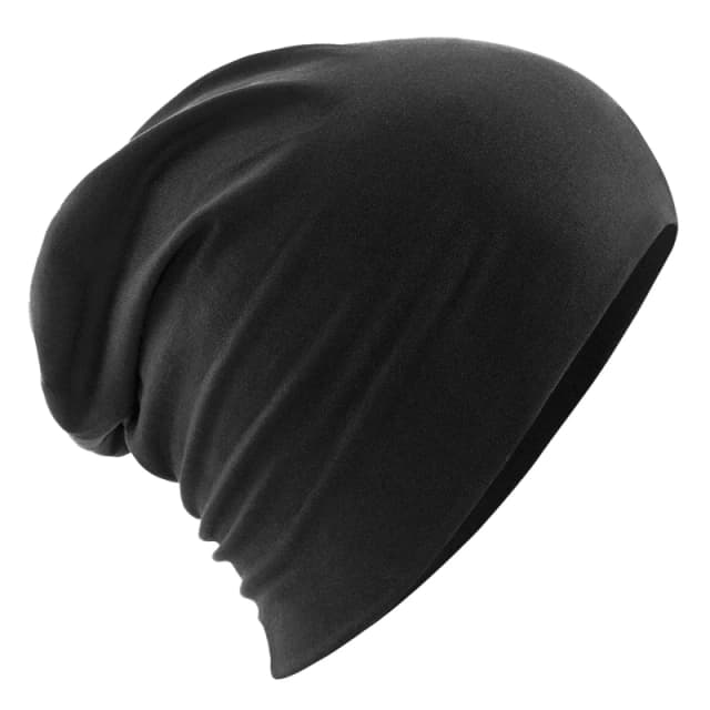 Beechfield Beechfield Men Hemsedal Cotton Slouch Beanie in Black One Size Male 5063417938972