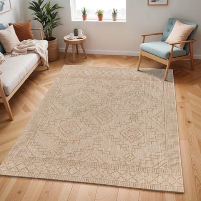 Livabliss In- & Outdoor Global Jute-Look Tricia Area Rug in Medium Beige Size: 160cm x 215cm Medium Beige Unisex 160cm x 215 cm
