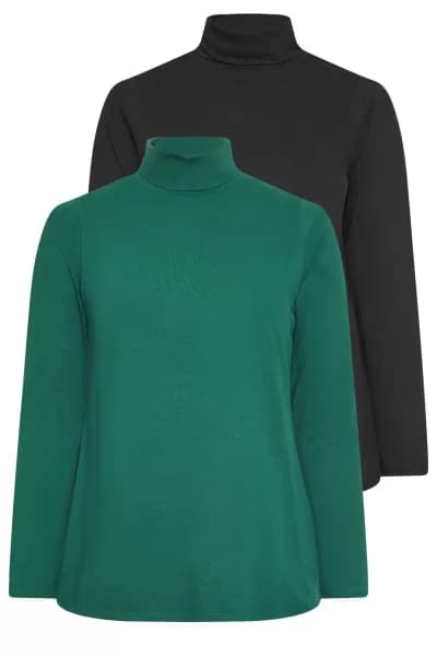 2 Pack Turtle Neck Tops