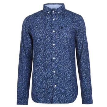 Soviet Long Sleeve AOP Shirt Mens - Navy