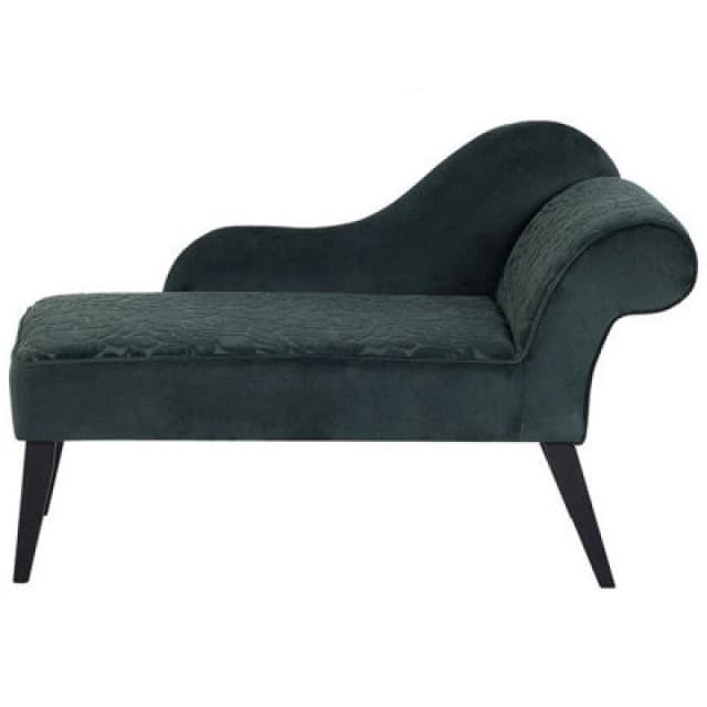Beliani Right-Hand Chaise Lounge Biarritz Velvet Dark Green