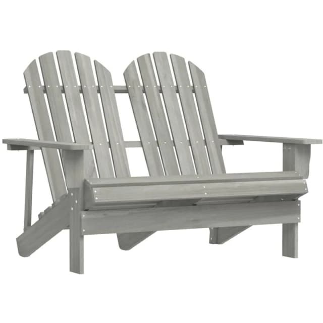 VIDAXL 2-Seater Garden Adirondack Chair Solid Fir Wood Grey Vidaxl 8720286240816