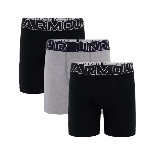 Under Armour 3pk Cotton Boxers Junior Boys Blk/Blk/Gry male (M) 10-11Y