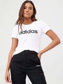 Adidas Essentials Linear Slim Tee - White