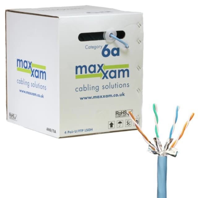 Cablenet Cat6a Ice Blue U/FTP LSOH 23AWG Solid CPR Dca Cable 305m Reel