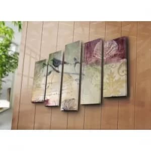 5PATK-16 Multicolor Decorative Canvas Painting (5 Pieces)
