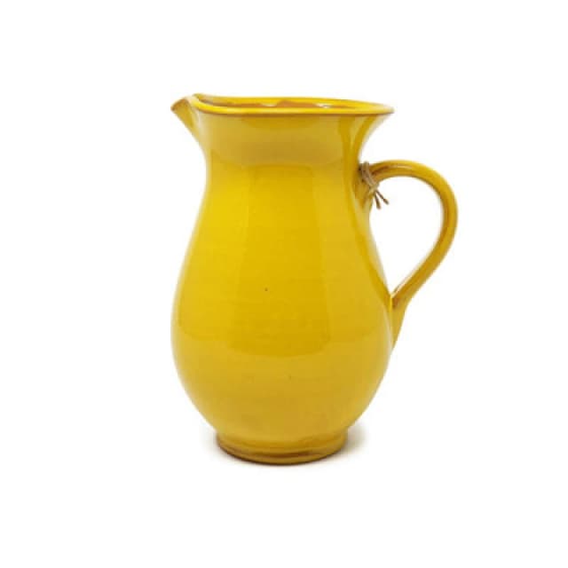 Verano Spanish Ceramics Selena Glazed Hand Dipped Kitchen Dining Pourer Jug Yellow 1L (H) 19Cm