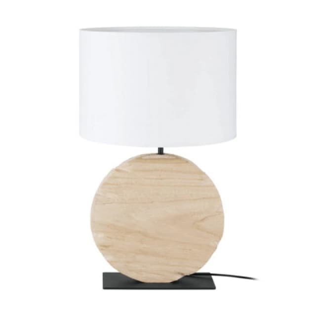 EGLO Eglo Contessore Sleek Natural Wood & Fabric Boho Table Lamp in Black One Size Unisex 9002759399160