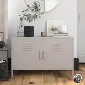 Queer Eye Bradford 2 Door Metal Accent Cabinet Taupe