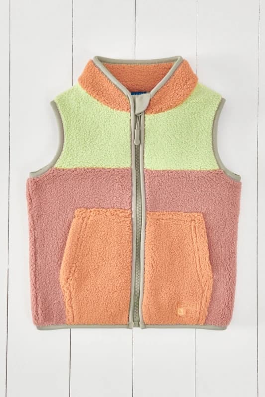 Grass & Air Borg Gilet in Pink Size: 3-4 Years Pink Unisex 3-4 Years