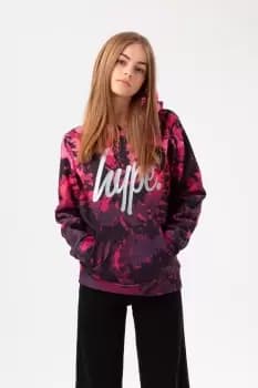 Fade Tie Dye Silver Glitter Script Hoodie