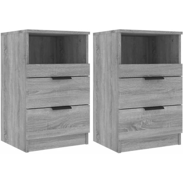 VIDAXL Bedside Cabinets 2 pcs Grey Sonoma Engineered Wood Vidaxl 8720286968130