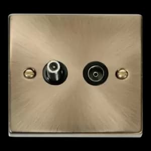 Click Scolmore Deco Isolated Co-Axial and Satellite Socket - VPAB157BK
