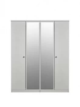 Swift Verve Part Assembled 4 Door Mirrored Wardrobe