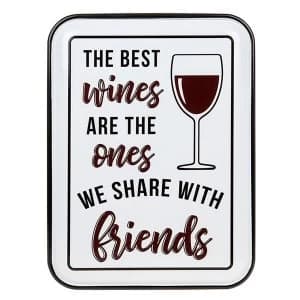 Vintage Enamel Plaque Oblong Wine