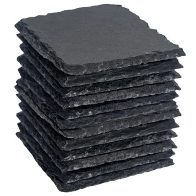 Argon Tableware Square Slate Coasters - 10Cm - Pack Of 12